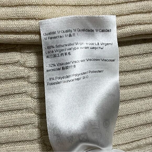 Escada Gold Metallic Wool Sweater Set Shell MED Cardigan LRG Holiday Glam Event - Picture 15 of 15